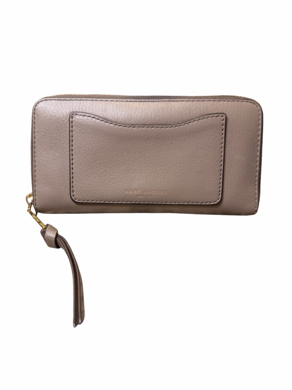 Marc Jacobs Neutral Taupe Zip Around Wallet with Tassel